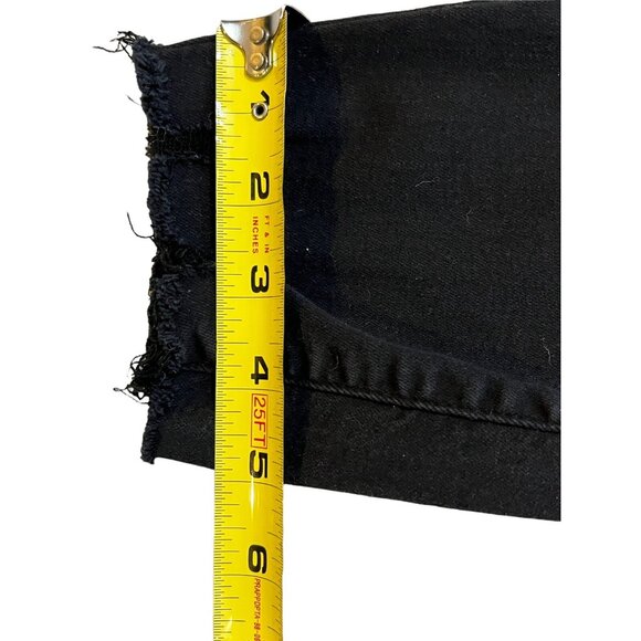 Old Navy Jeans Womens SZ 8 Super Skinny Ankle Black Distressed Raw Hem Rockstar - Picture 10 of 11